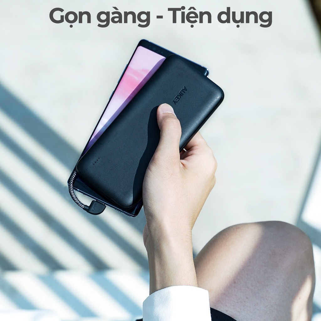 Pin sạc dự phòng 10000mAh Sạc Nhanh 18W Aukey PB-N73C (Basix Series) - Hàng Chính Hãng