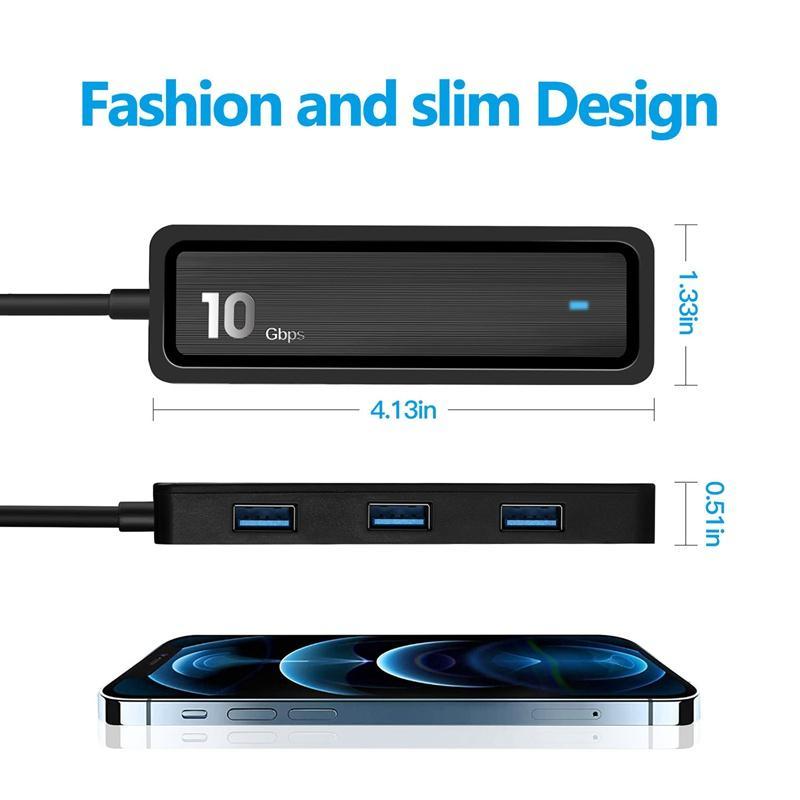Bộ Chia 10 Gdps 6 Trong 1 USB Type-C Sang 4X USB 3.2 Gen 2 10Gbps Siêu Tốc Độ Cao SD 2.0 TF 2.0