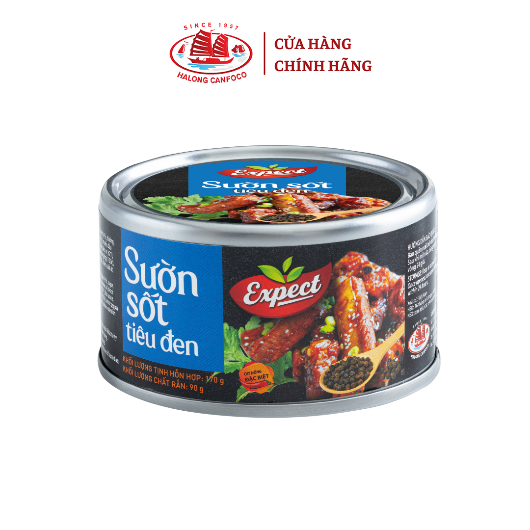 Sườn Sốt Tiêu Đen EXPECT 170g - Đồ Hộp Hạ Long