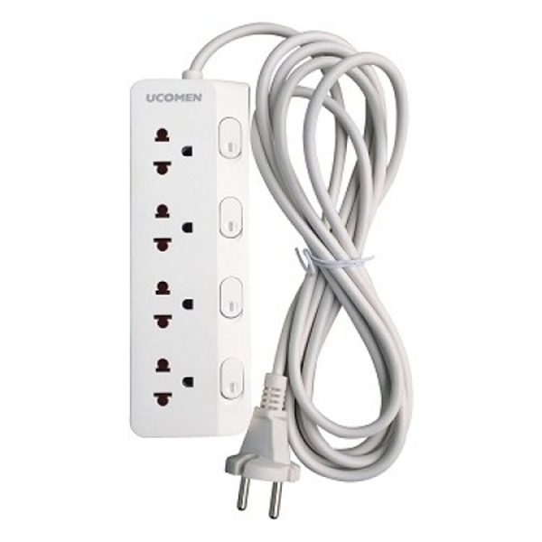Ổ cắm điện Ucomen - 04 Công Tắc Độc Lập - Trắng