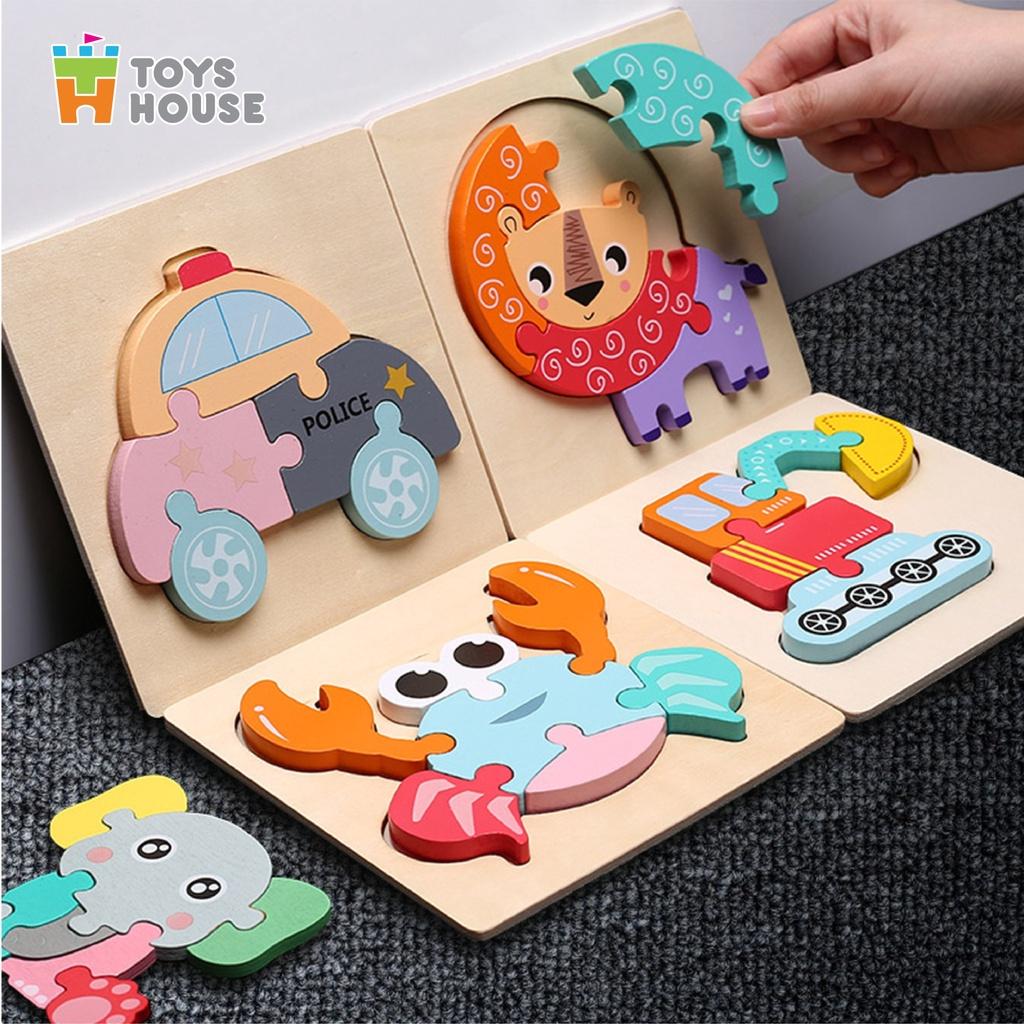 Đồ chơi ghép hình gỗ 3D thông minh Toyshouse - cho bé từ 6 tháng tuổi - hàng chính hãng