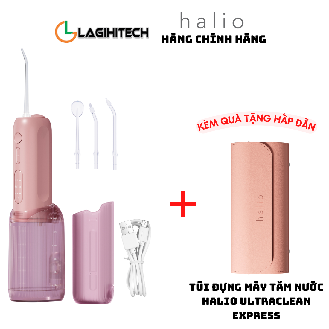 Máy Tăm Nước 2 Bình Thay Thế Halio UltraClean Express Hydro Floss Phiên Bản Nâng Cấp