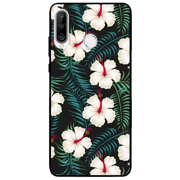 Ốp lưng in cho Huawei P30 Lite Mẫu Hoa Trắng