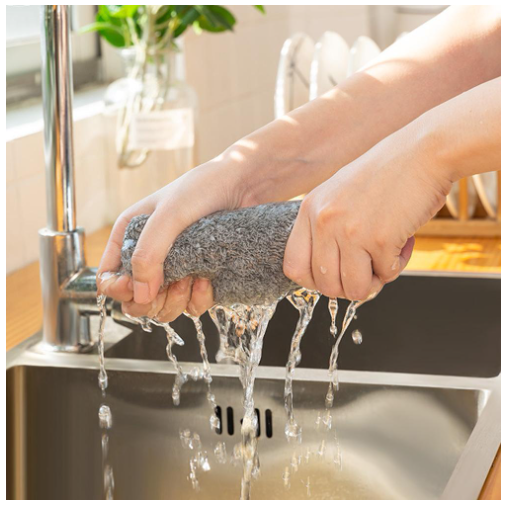 Combo khăn lau chén đĩa hình vuông bằng than tre thấm hút tốt GD559-KhanV25