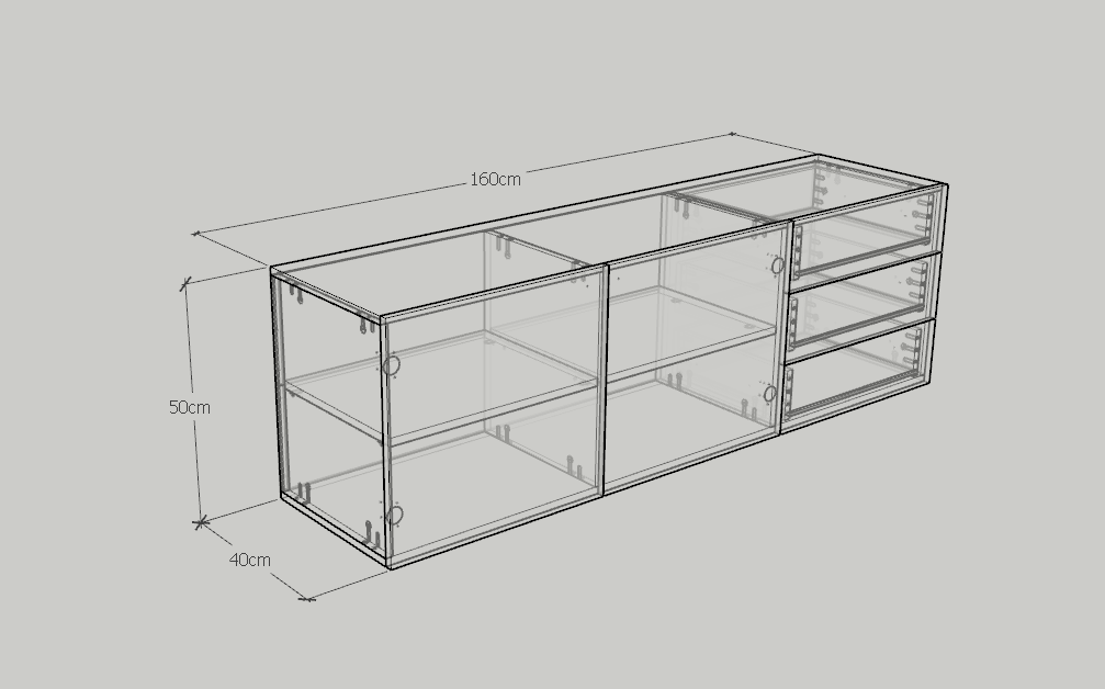 [Happy Home Furniture] WESLEY, Kệ Tivi 3 ngăn kéo - 2 cửa mở, 160cm x 40cm x 50cm ( DxRxC)   , KTV_004