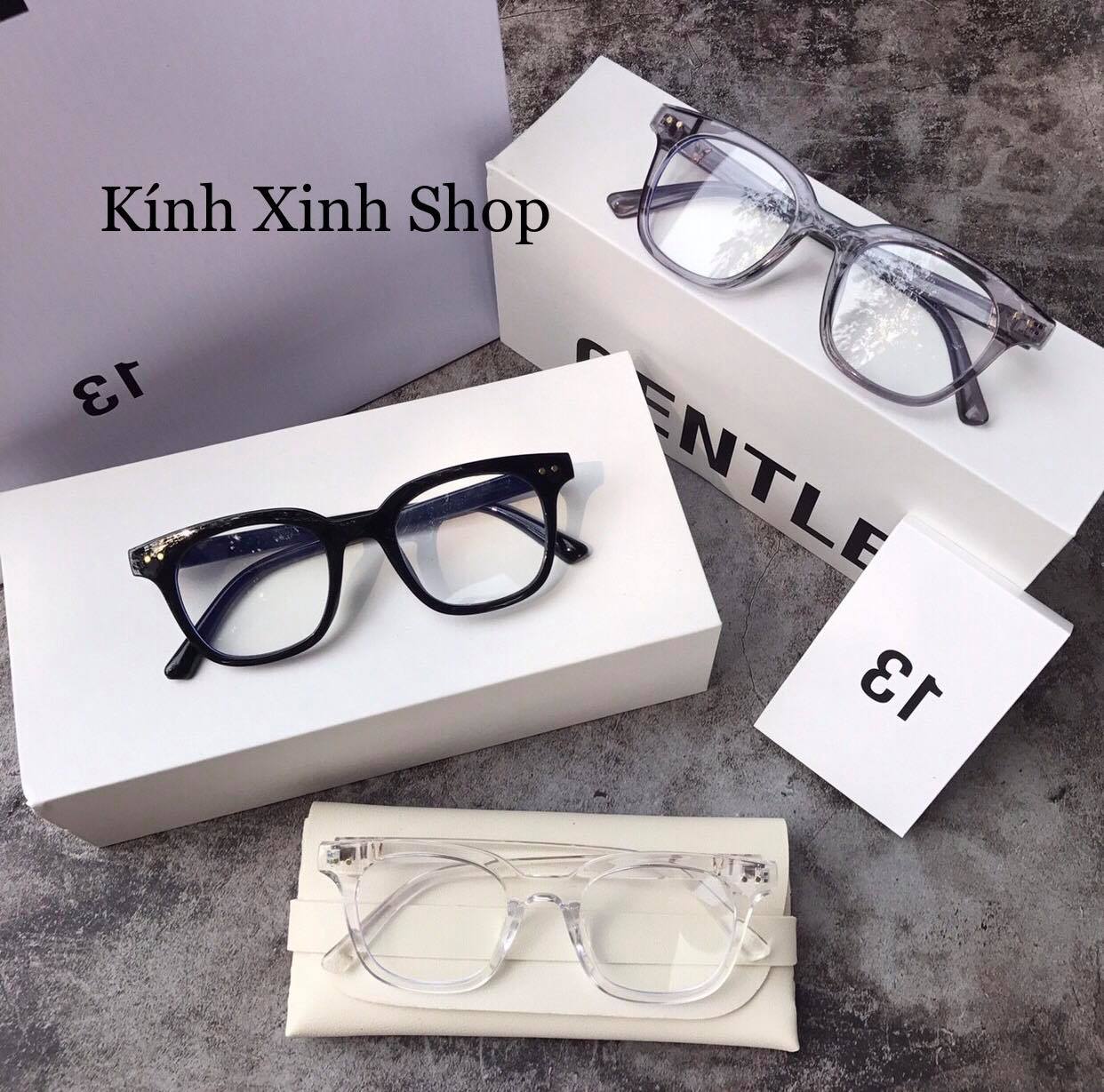 Kính Xinh, Kính Nam nữ Mắt vuông nhựa chống ánh sáng xanh, chống lóa uv cao cấp