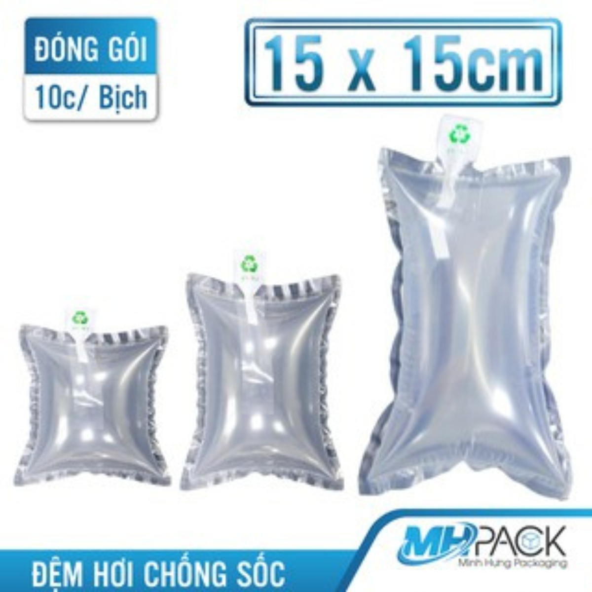 Túi đệm khí chống sốc 15x15cm bong bóng khí đệm hơi, túi hơi đệm khí, đệm hơi chèn hàng chống sốc-MHAPCK