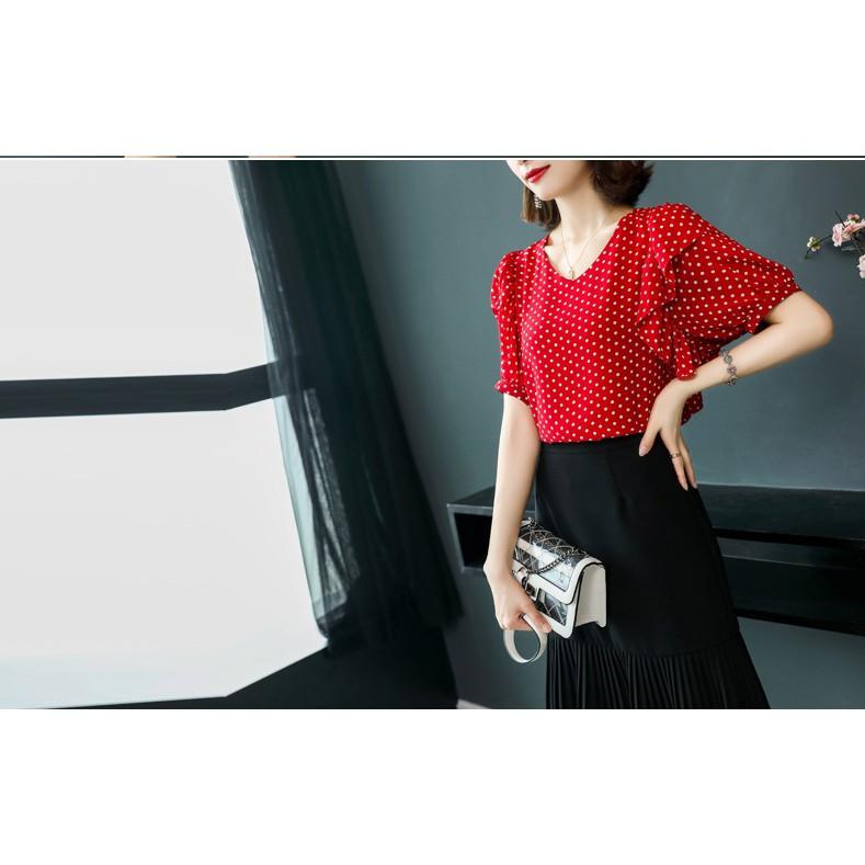 TK188-ÁO CHẤM BI BÈO S-6XL