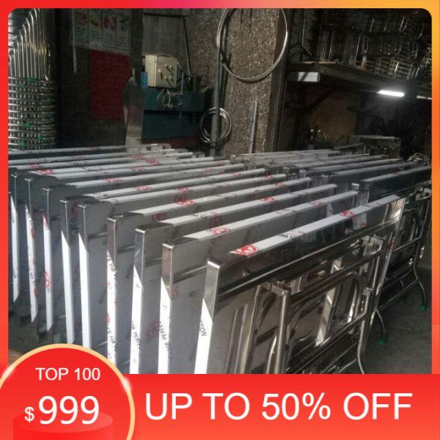Bàn vuông 60x1m cao 75 100% inox bảo hành 36 tháng