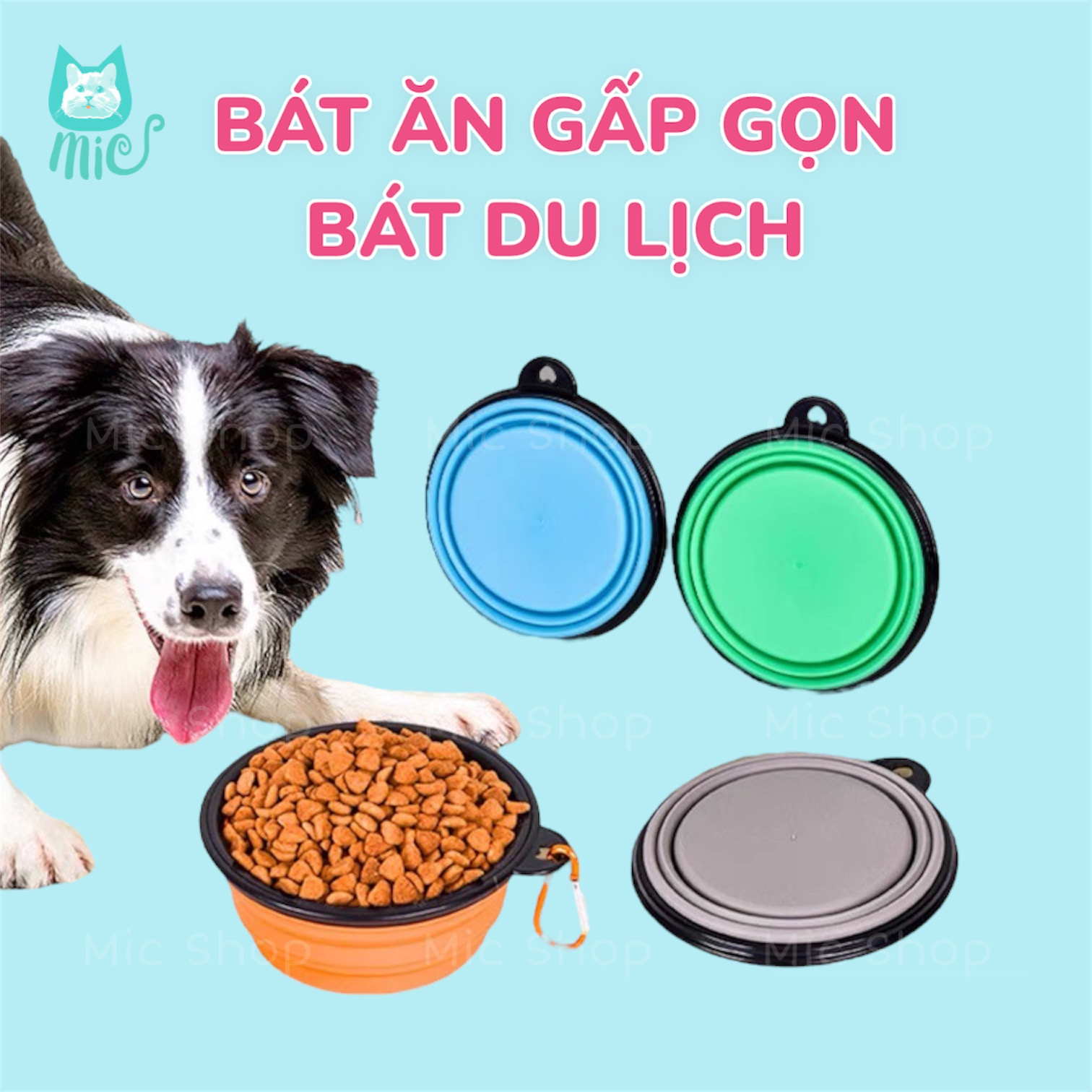 Bát xếp, bát gấp cho thú cưng du lịch