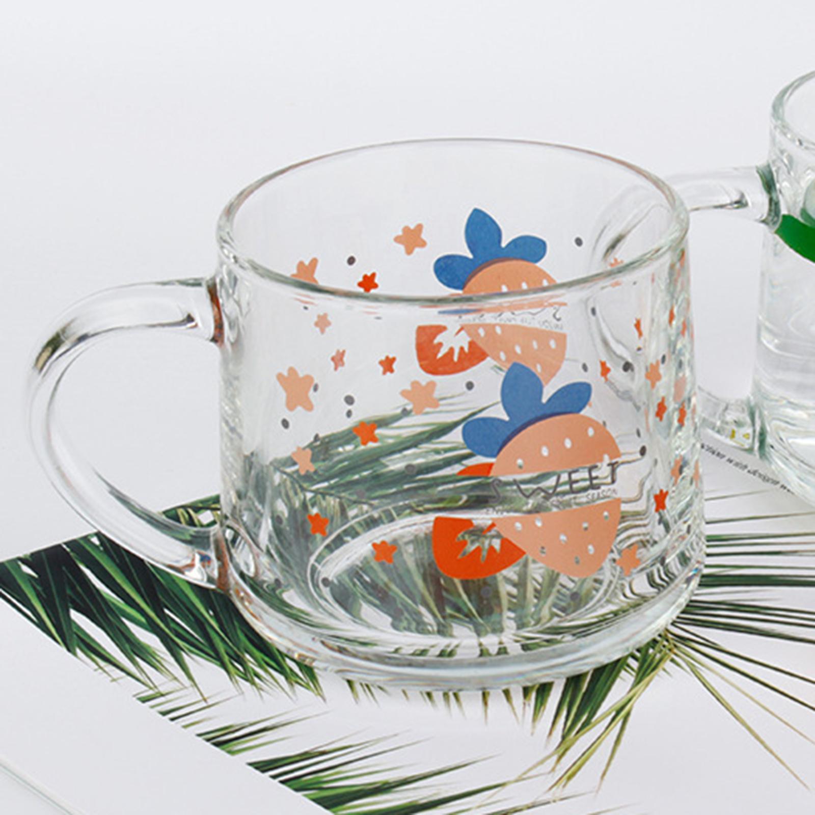 Glass Coffee Cup Teacup Tea Mug with Handle Milk Mug for Yogurt Juice