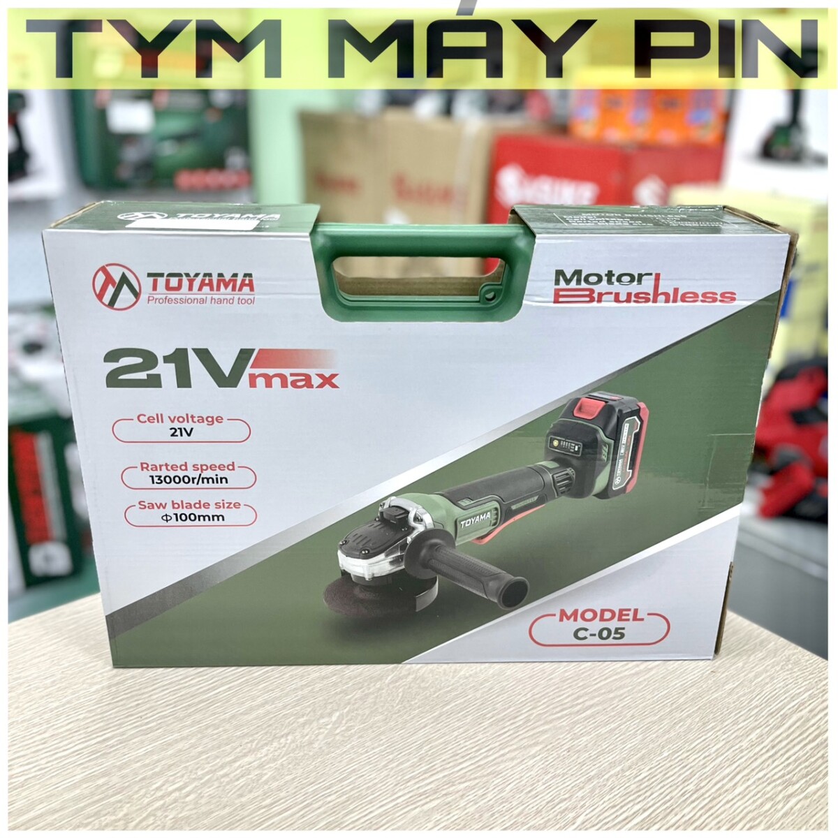 Bộ máy mài góc sử dụng pin Toyama C-05 - tym máy pin