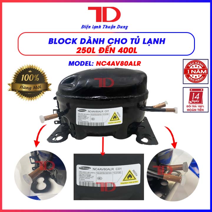 Block dành cho tủ lạnh Samsung 250L đến 400L gas 600A, model NC4AV80ALR, lốc tủ lạnh hàng chính hãng - Điện Lạnh Thuận Dung