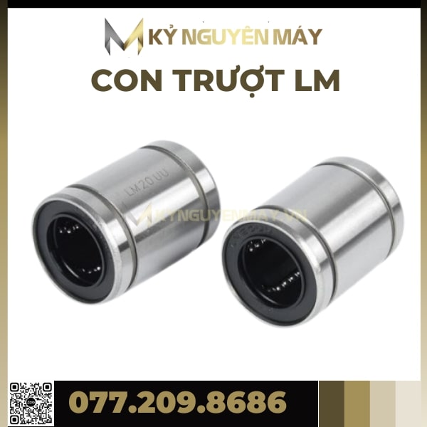Con Trượt LM35UU, LM40UU, LM50UU, LM60UU, Bạc Trượt LMUU, Con Trượt Tròn LM UU, Chất Liệu Thép Chịu Lực Không Gỉ