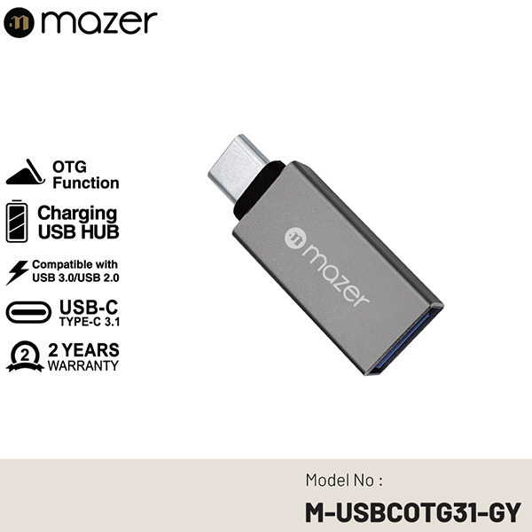 Cổng Chuyển Đổi Mazer USB-C 3.1 to USB-A - Hàng chính hãng