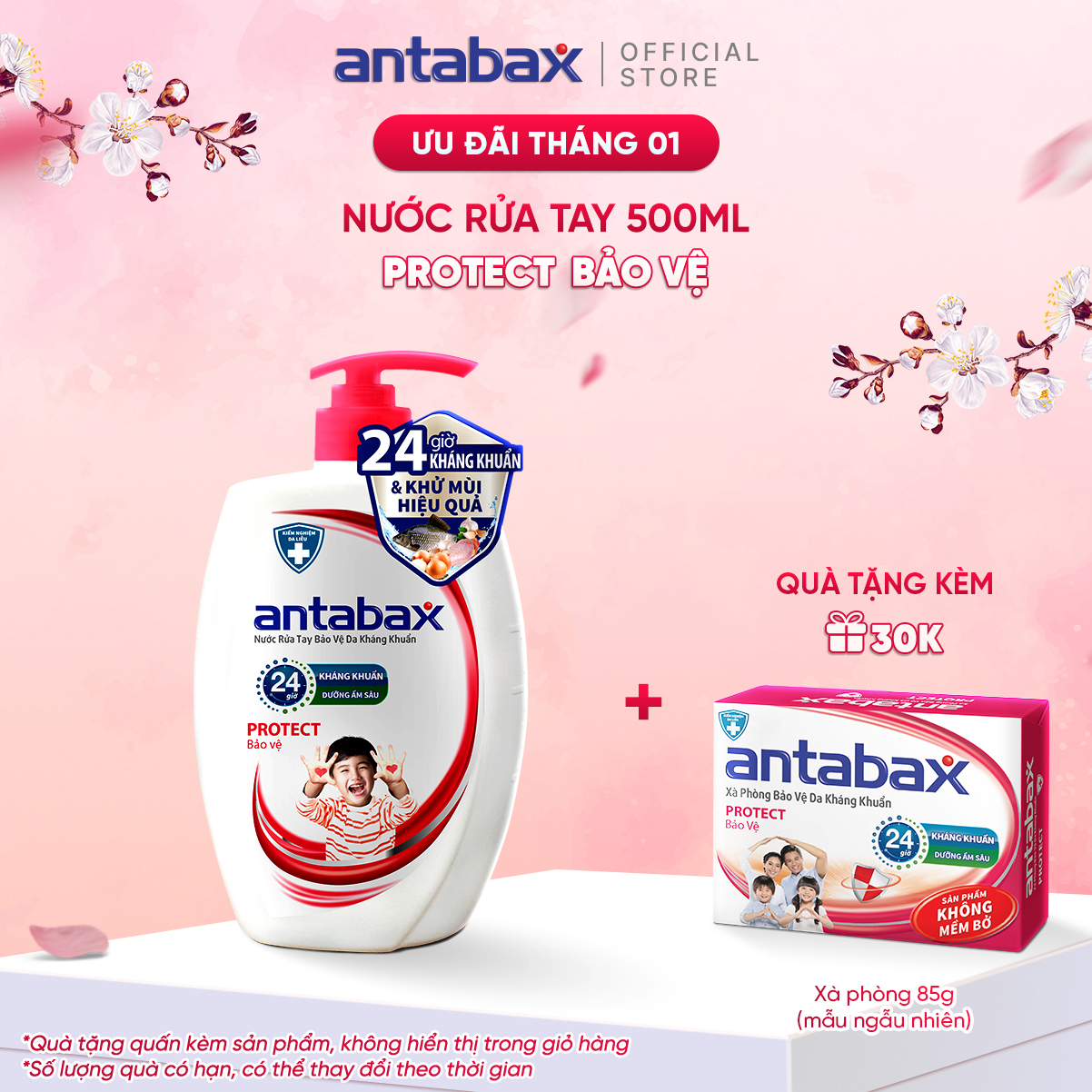 Nước Rửa Tay Bảo Vệ Da Kháng Khuẩn Antabax Protect Bảo Vệ 500ml