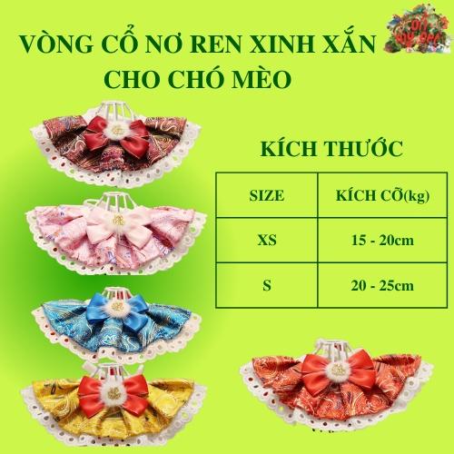 Yếm/Vòng đeo cổ ren đính kèm nơ xinh xắn cho Chó Mèo