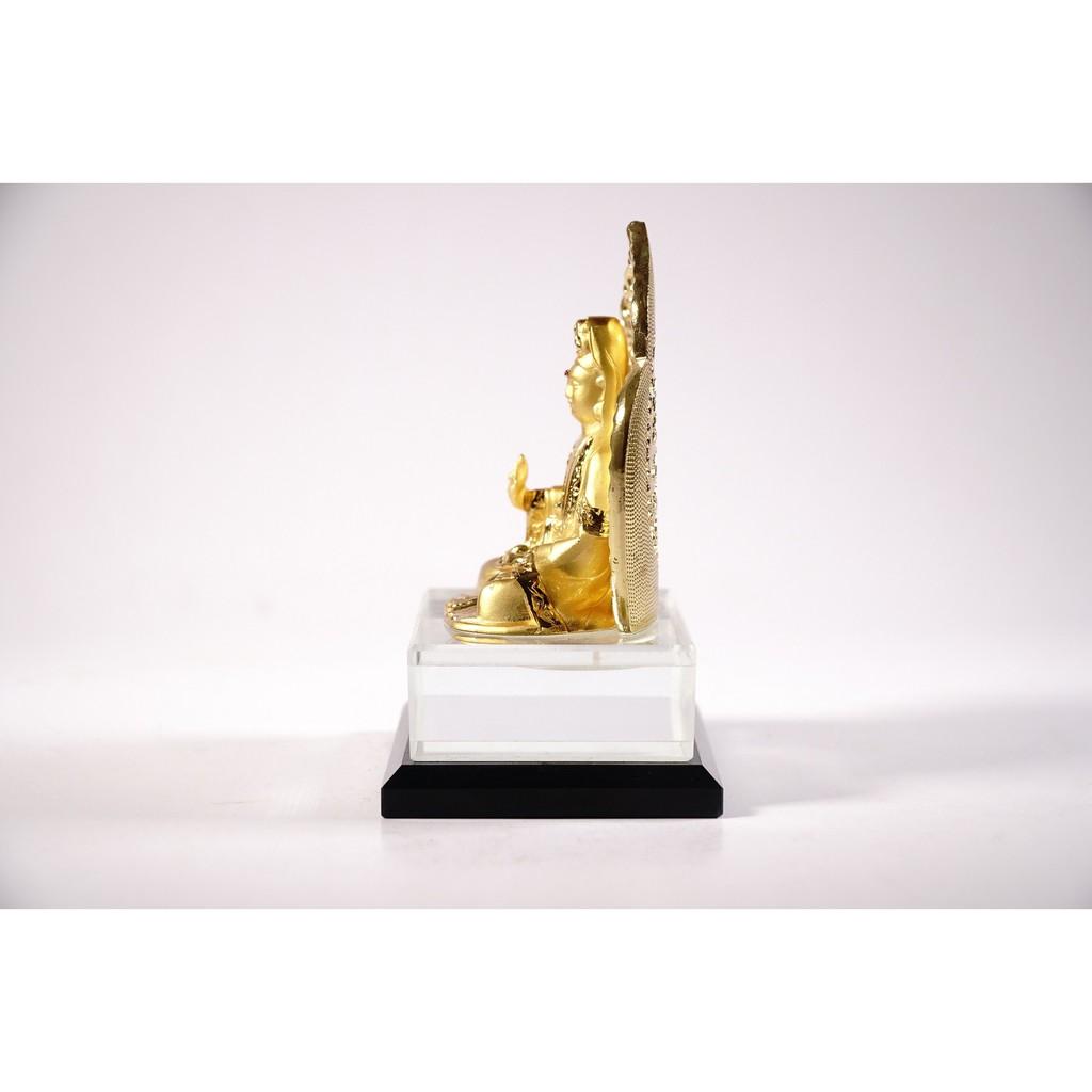 Tượng phật Bồ Tát Quán Thế Âm đế kính hào quang - Cao 12cm