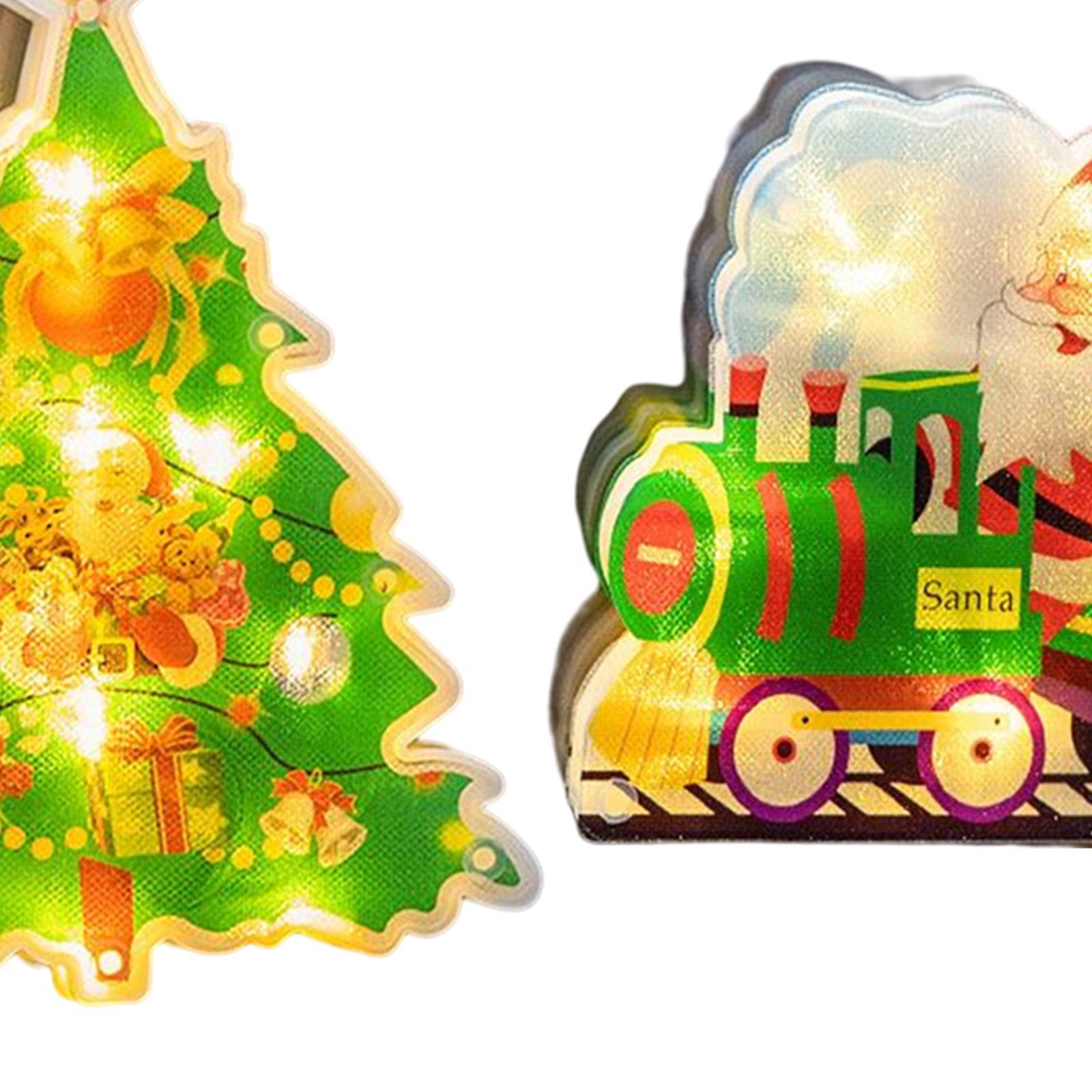 4Pcs Lighted Christmas Window Decorations Christmas Decoration with Suction Cup