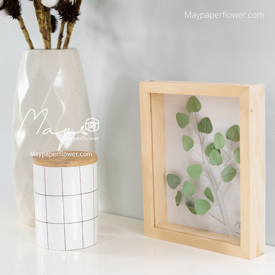 Tranh hoa giấy handmade trang trí cao cấp SIMPLICITY Set Lá size cm - Maypaperflower Hoa giấy nghệ thuật