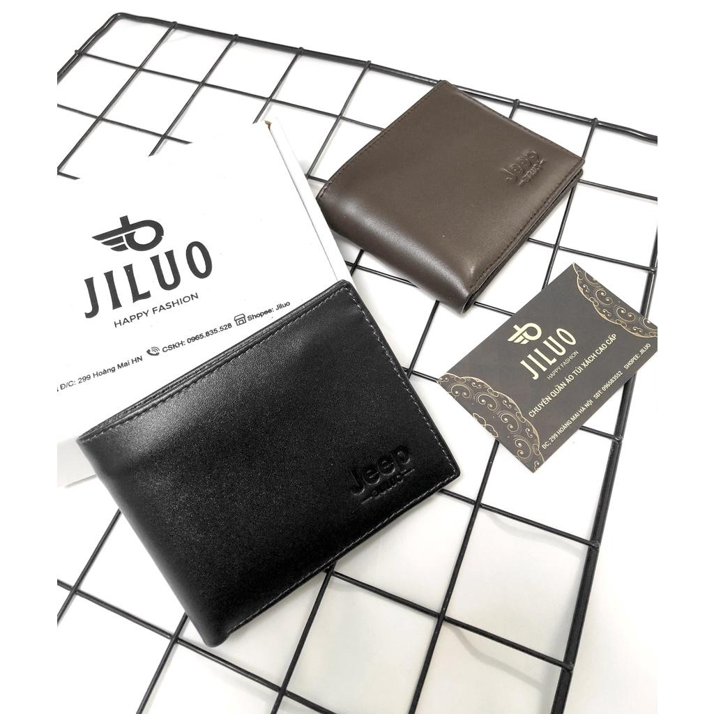 Ví da nam cao cấp Jeep JILUO Da Bò Thật JiLuo chống chày xước đựng tiền ảnh thẻ làm quà tặng
