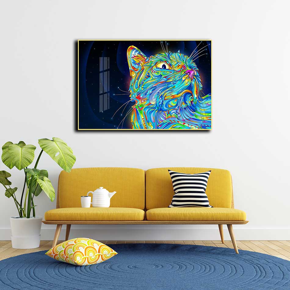 Tranh mica cao cấp Mèo nghệ thuật - MK034