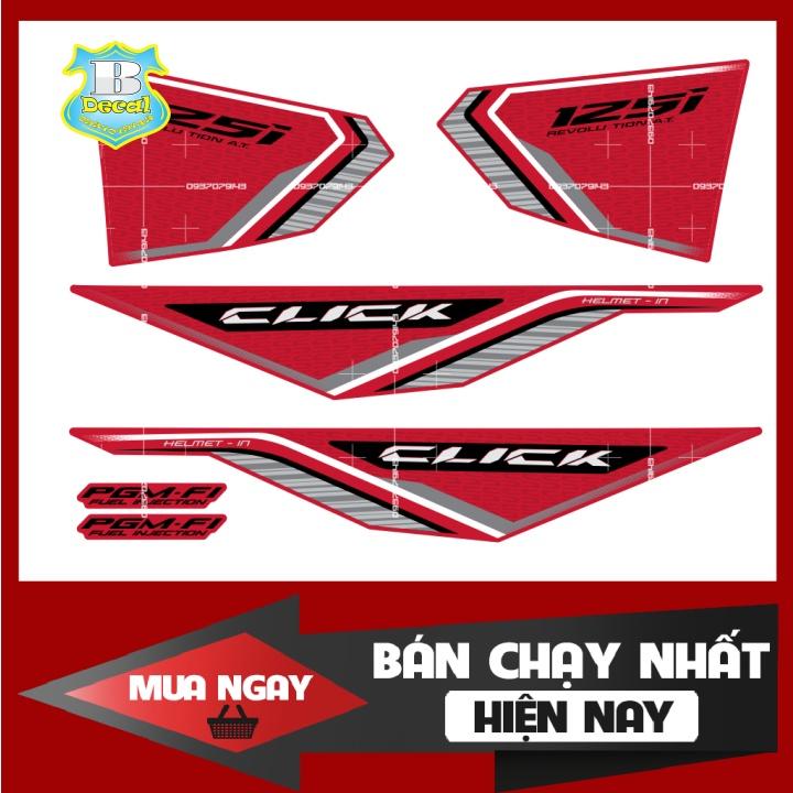 Tem rời Click 125i dán xe đỏ