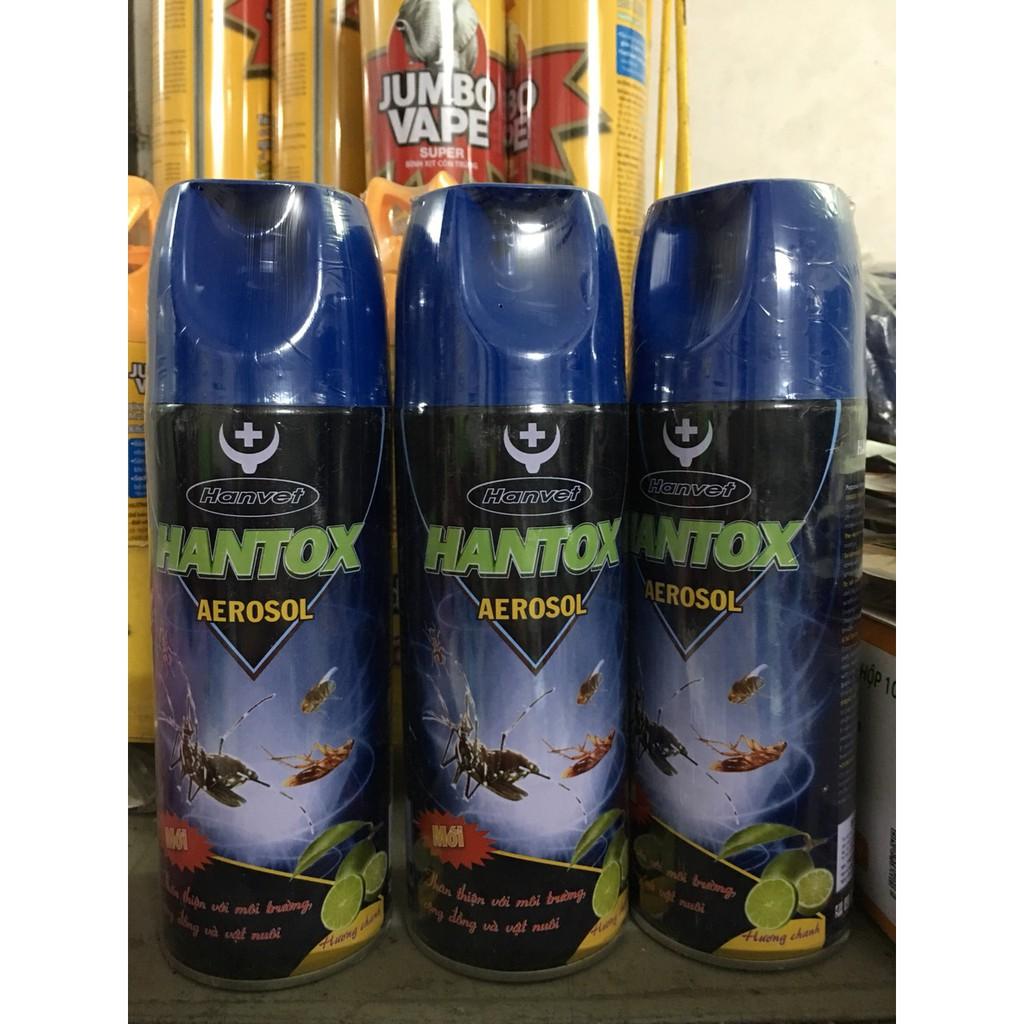 Xịt muỗi, ruồi, kiến, gián HANTOX Aerosol hương chanh (400ml)