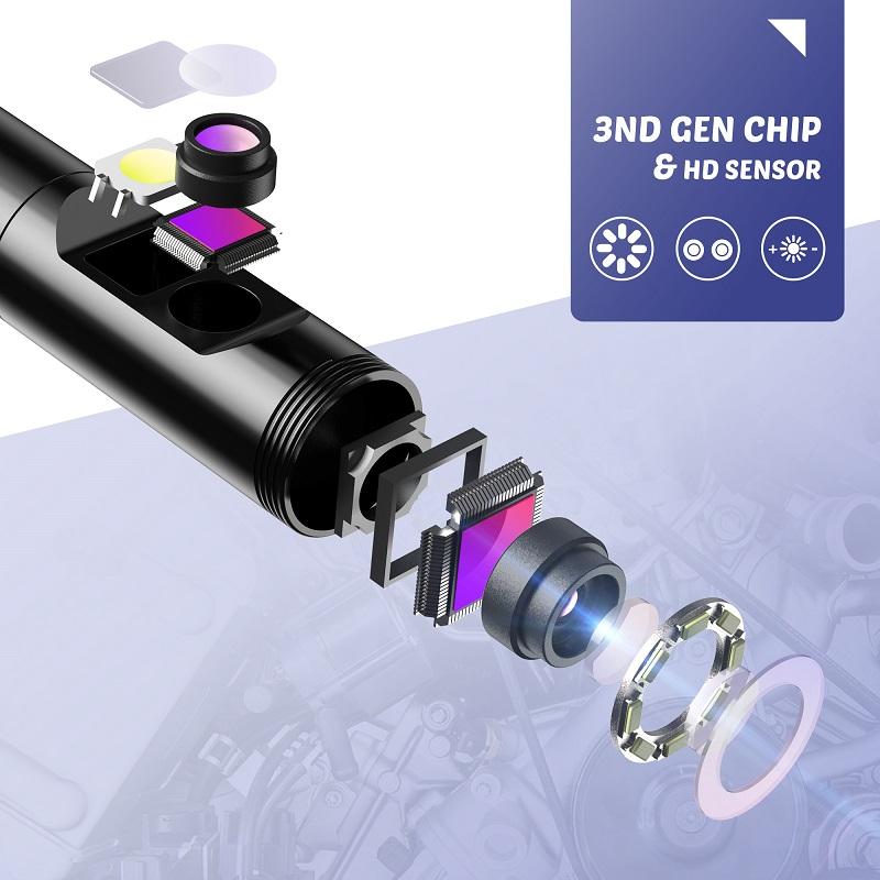 Ký kết kép ống kính nội soi công nghiệp 4,3 inch màn hình IPS KIỂM TRA KIỂM TRA BORESCOPE MÀN SẮC CAMPER IP68 không thấm nước 2600mah
