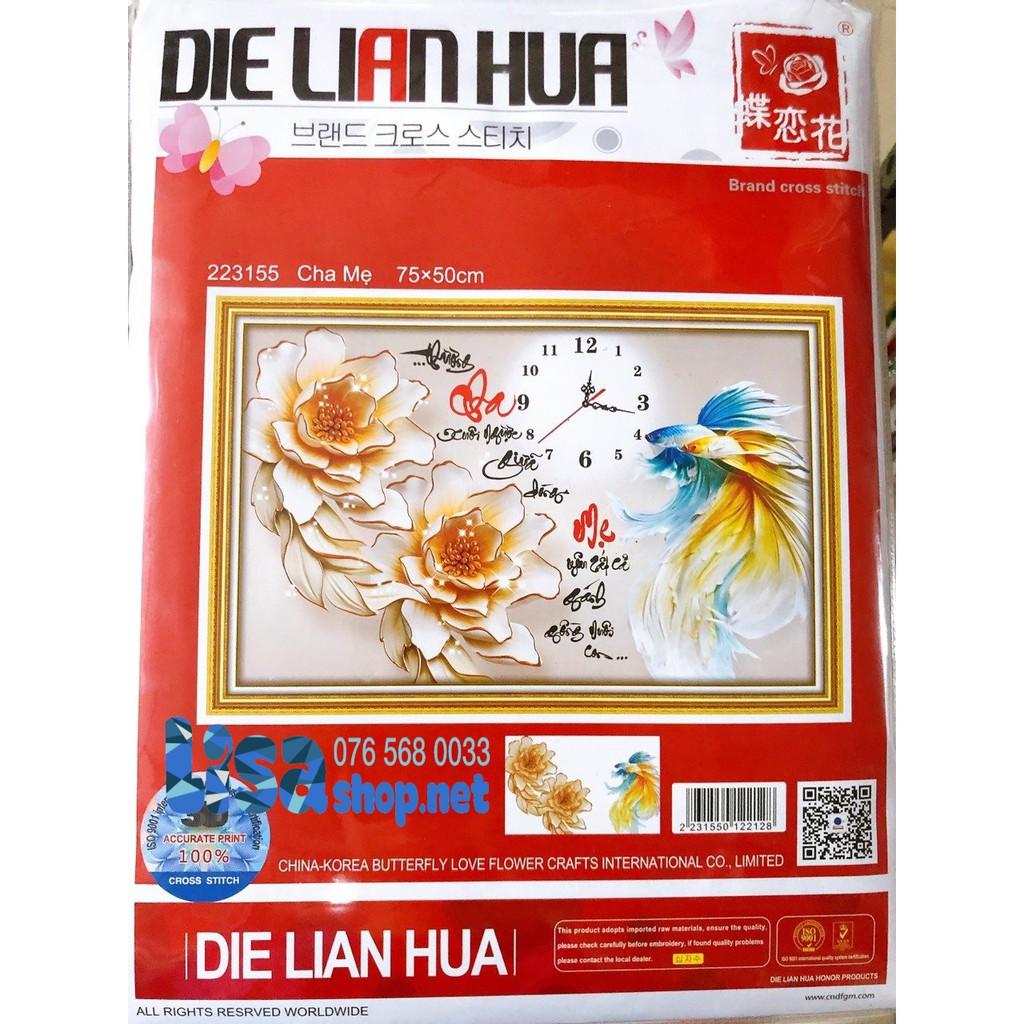 Tranh thêu chữ thập CHA MẸ 75X50CM chưa thêu 223155