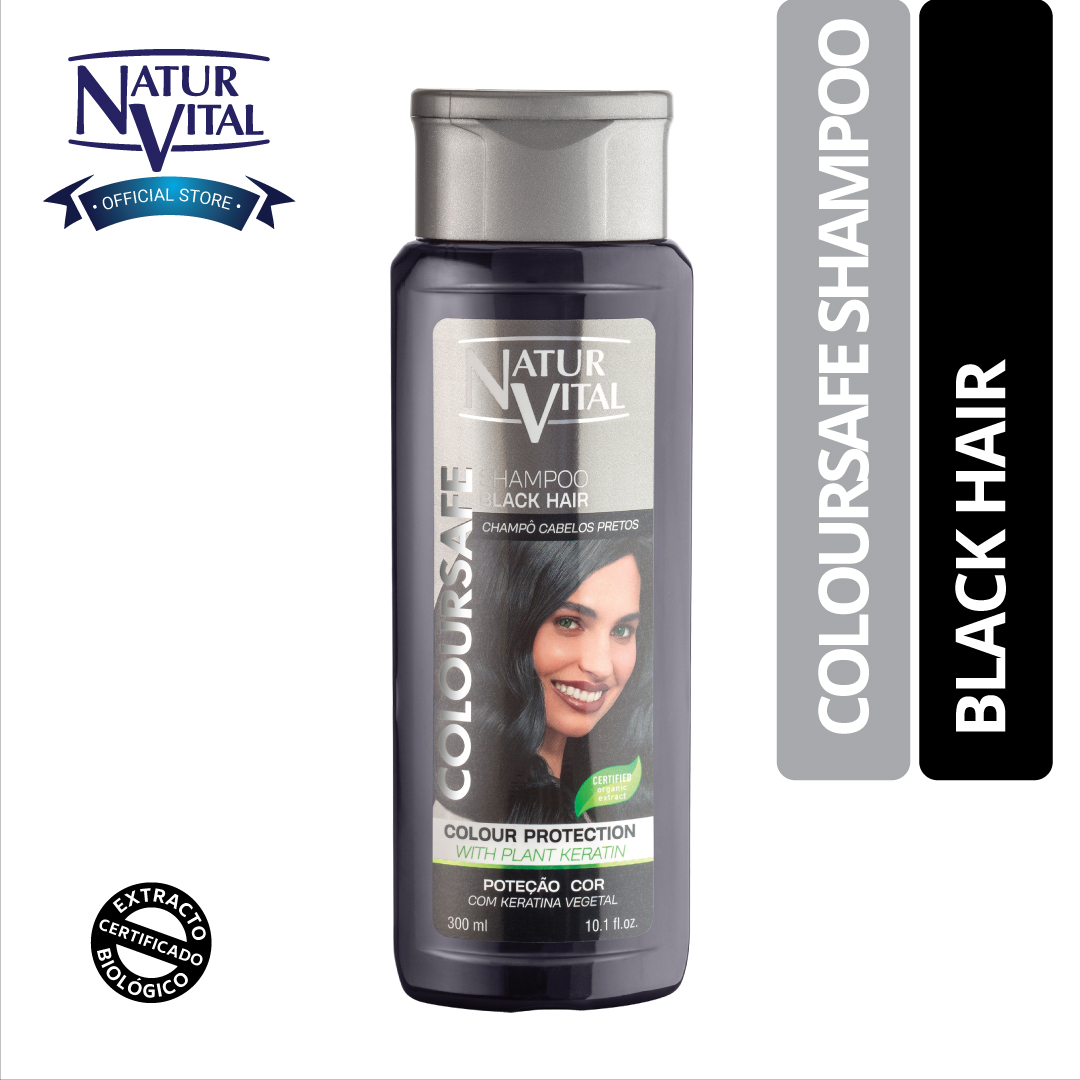 Dầu Gội Giữ Màu NaturVital Henna Black Chiết Xuất Hướng Dương & Lá Trơ, Giúp Làm Sáng Bóng, Bảo Vệ Màu Tóc - Màu Đen