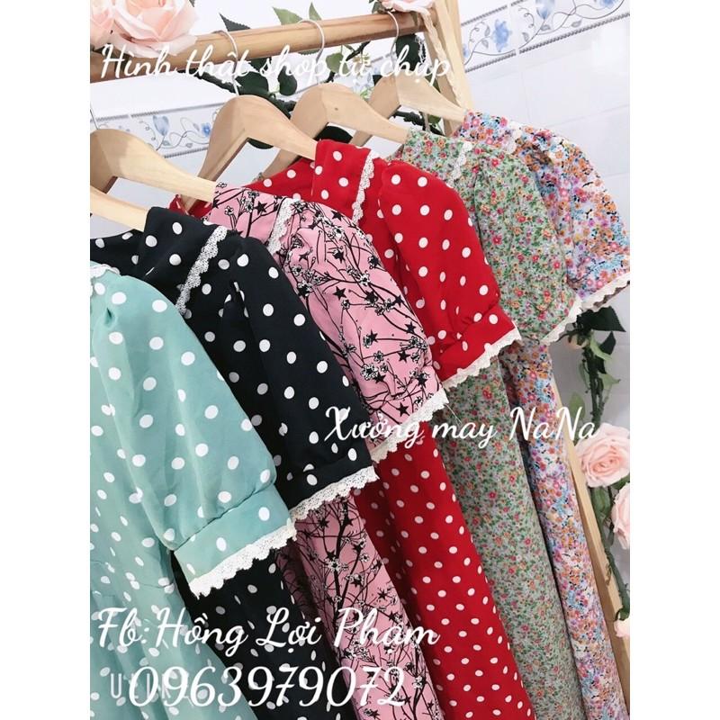 Đầm maxi hoa thiết kế viền ren có túi siêu xinh