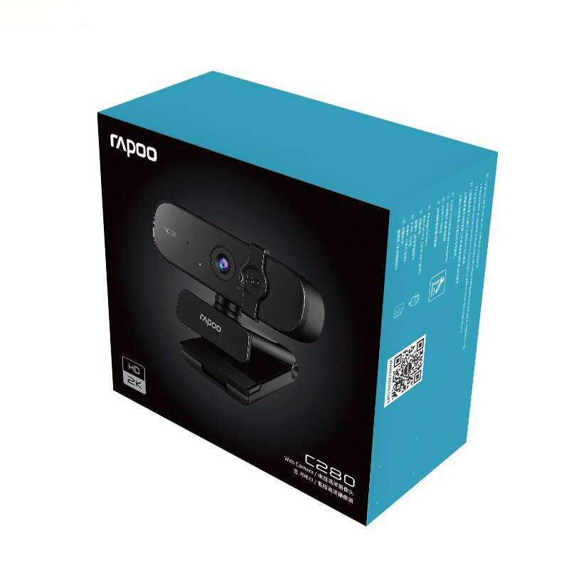 Rapoo C280 Webcam 2K HD với USB2.0 với nắp đậy camera có thể xoay mic - hàng Chính Hãng