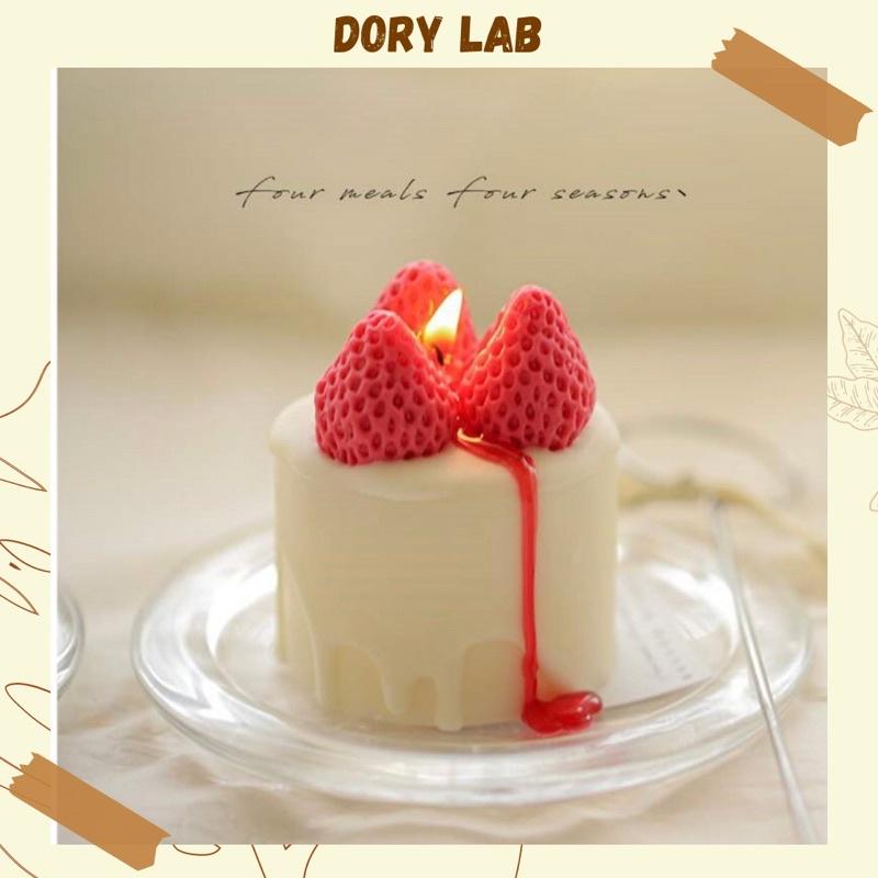 Nến Thơm Bánh Sinh Nhật Dâu Tây Handmade, Quà Tặng Ý Nghĩa, Độc Đáo - Dory Lab