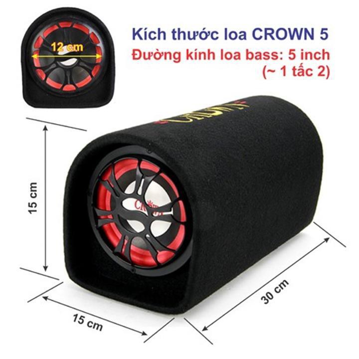 Loa Crown 5 Đế bluetooth - Loa nghe nhạc kèm remote điều chỉnh có chất lượng âm thanh cực hay - Hàng Chính Hãng