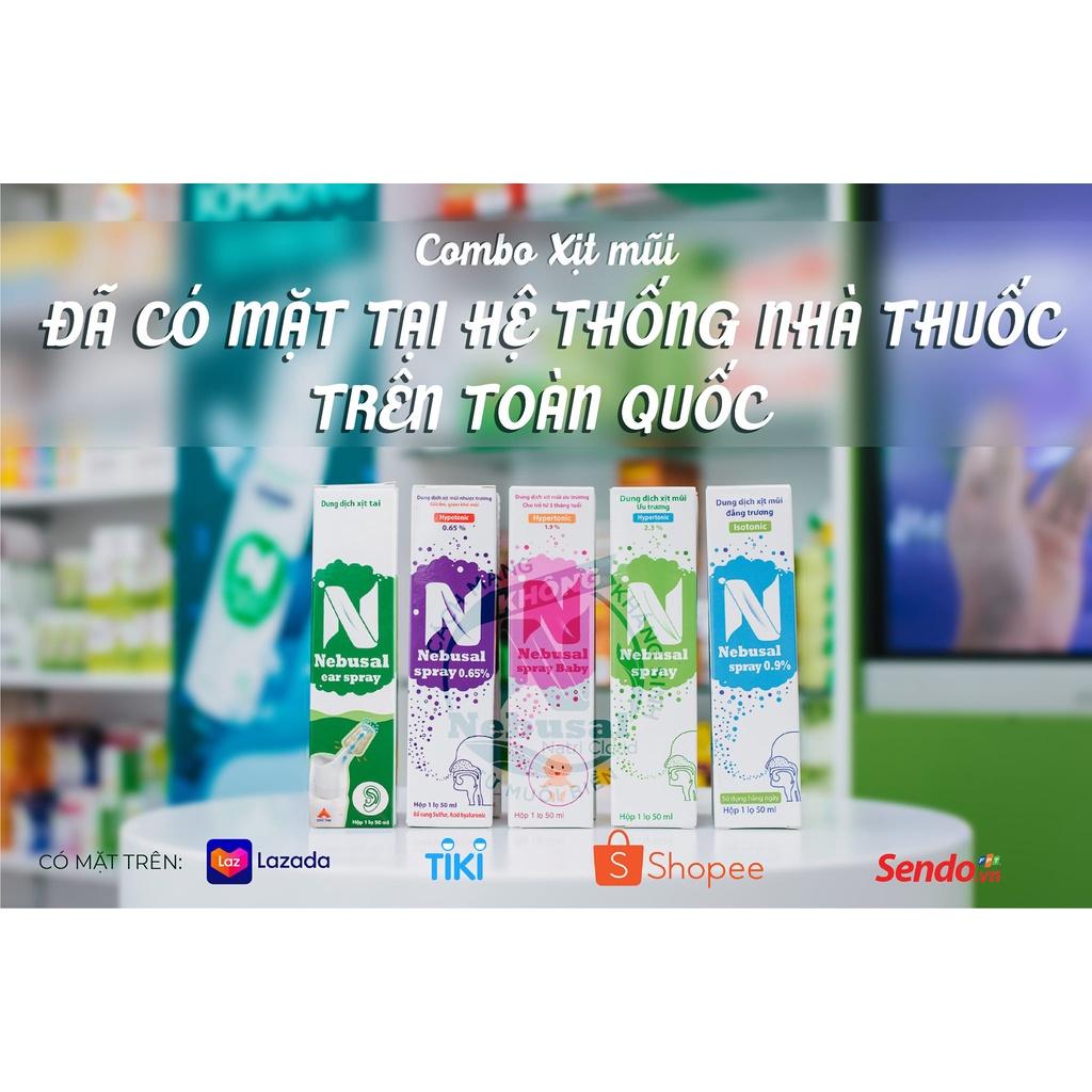 (CHÍNH HÃNG) Xịt Mũi Nebusal 2.3 giúp giảm Nghẹt Mũi, Sổ mũi ở người lớn và trẻ em trên 3 tuổi (50ml)