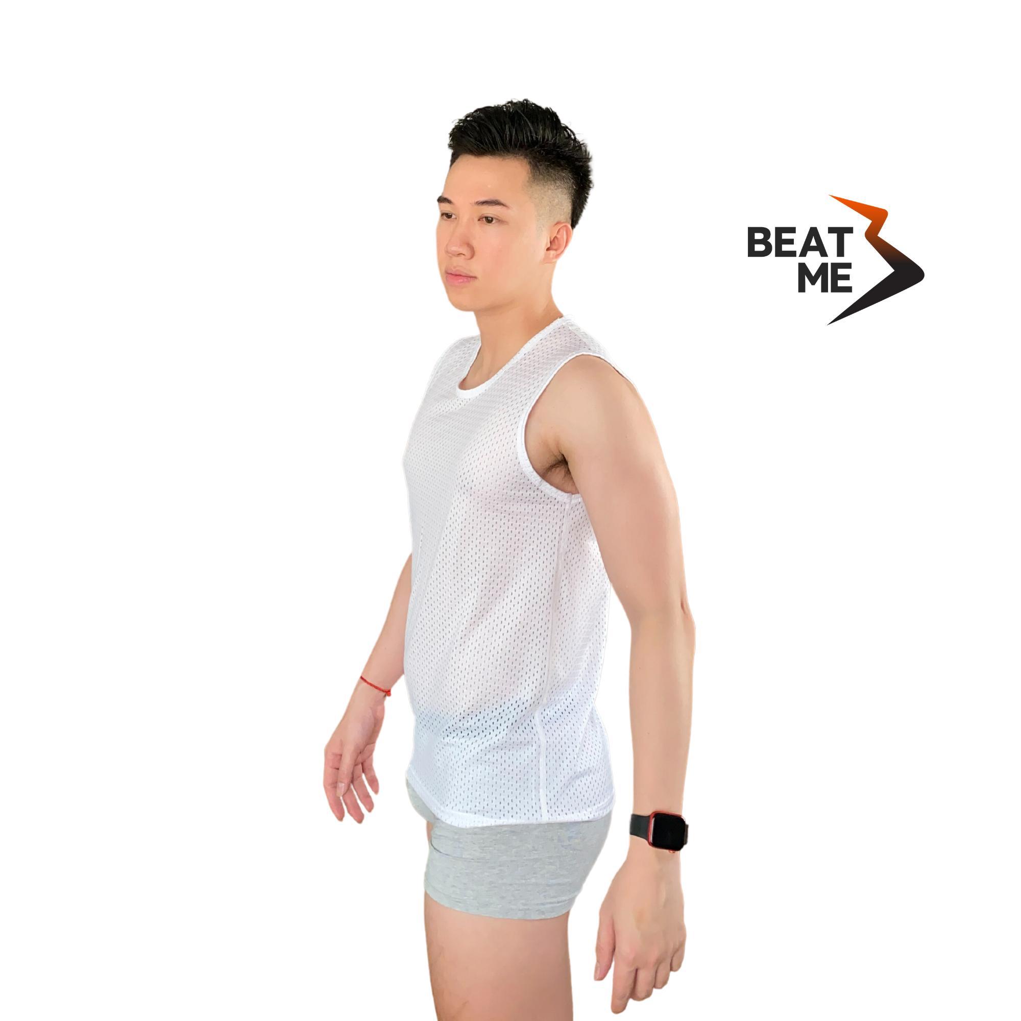 Áo Ba Lỗ Thể Thao Vải Lưới Màu Trắng Siêu Thoáng Mát Thấm Hút Mau Khô Tập Luyện Thoải Mái Co Giãn 4 Chiều Mùa Hè Beatme