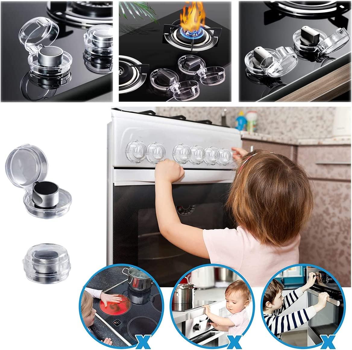 8pcccs với bếp gas, bảo vệ nắp lò nướng, khóa trong suốt của trẻ em, nút bếp để bảo vệ an toàn cho trẻ em, cho bếp gas, lò nướng