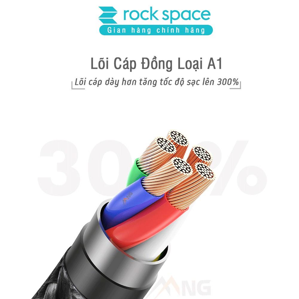 Dây Sạc Rockspace R2 dành cho Iphone sạc nhanh PD 18W ,dây dù - Hàng chính hãng