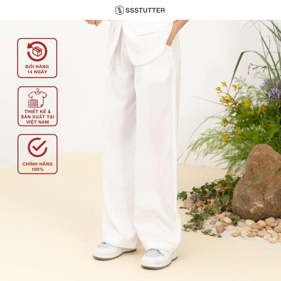 Quần dài nữ SSSTUTTER đũi mềm dáng xuông năng động trẻ trung semi set pants