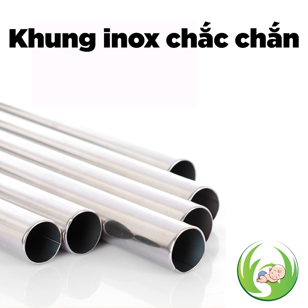 Quây bóng, nhà bóng hình Chữ Nhật khung Inox cho bé (Tặng kèm 10 bóng nhựa)