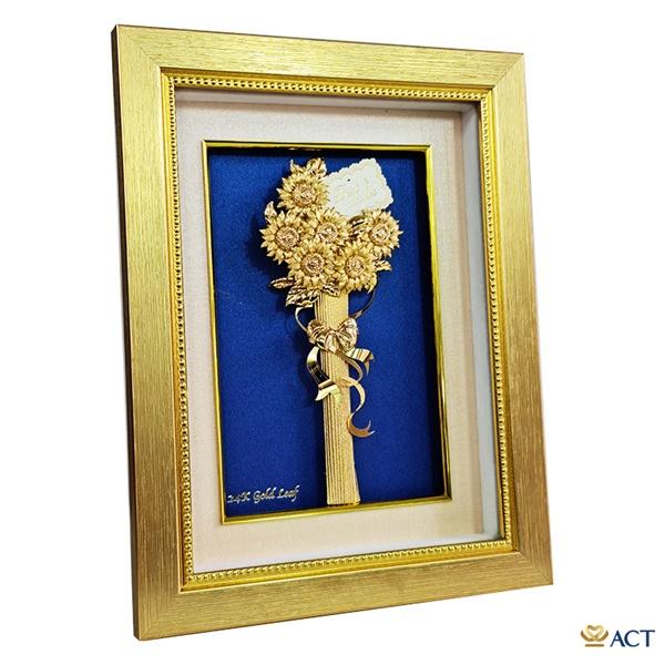 Tranh hoa hướng dương dát vàng 20x26 cm- quà tặng vợ, quà tặng bạn gái, quà 20/10, quà 8/3, quà valentine,...