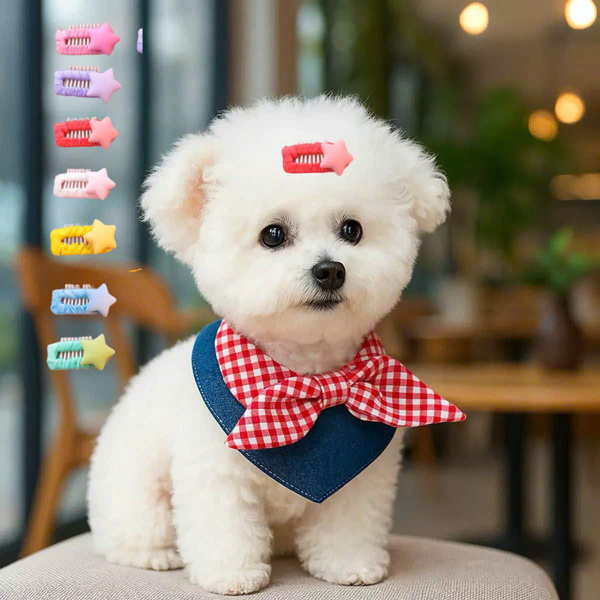 NƠ KẸP TÓC CÀI TÓC THỜI TRANG DỄ THƯƠNG NGÔI SAO CÀI ĐẦU MÃ 32 CHO THÚ CƯNG CHÓ MÈO