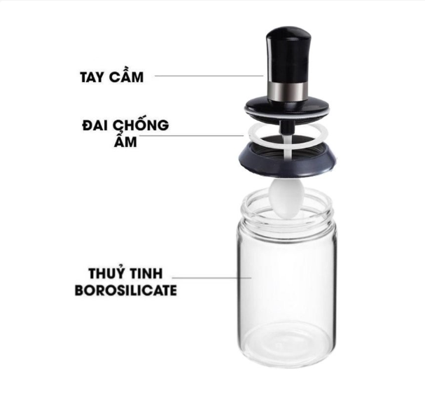 Bộ 5 Lọ Hũ Thủy Tinh Đựng Gia Vị Kèm Muỗng