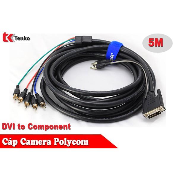 Cáp DVI polycom sang Component chất lượng cao dài 5m - Hàng chính hãng