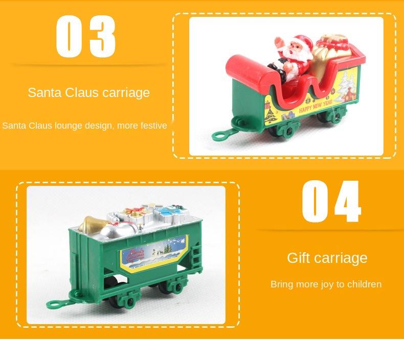 Sáng Tạo Giáng Sinh Đoàn Tàu Đường Sắt Xe Lửa Đồ Chơi Điện Đồ Chơi Trẻ Em Ông Già Noel Xe Lửa Nhạc Nhẹ Đường Sắt Quà Giáng Trang Trí Quà Tặng