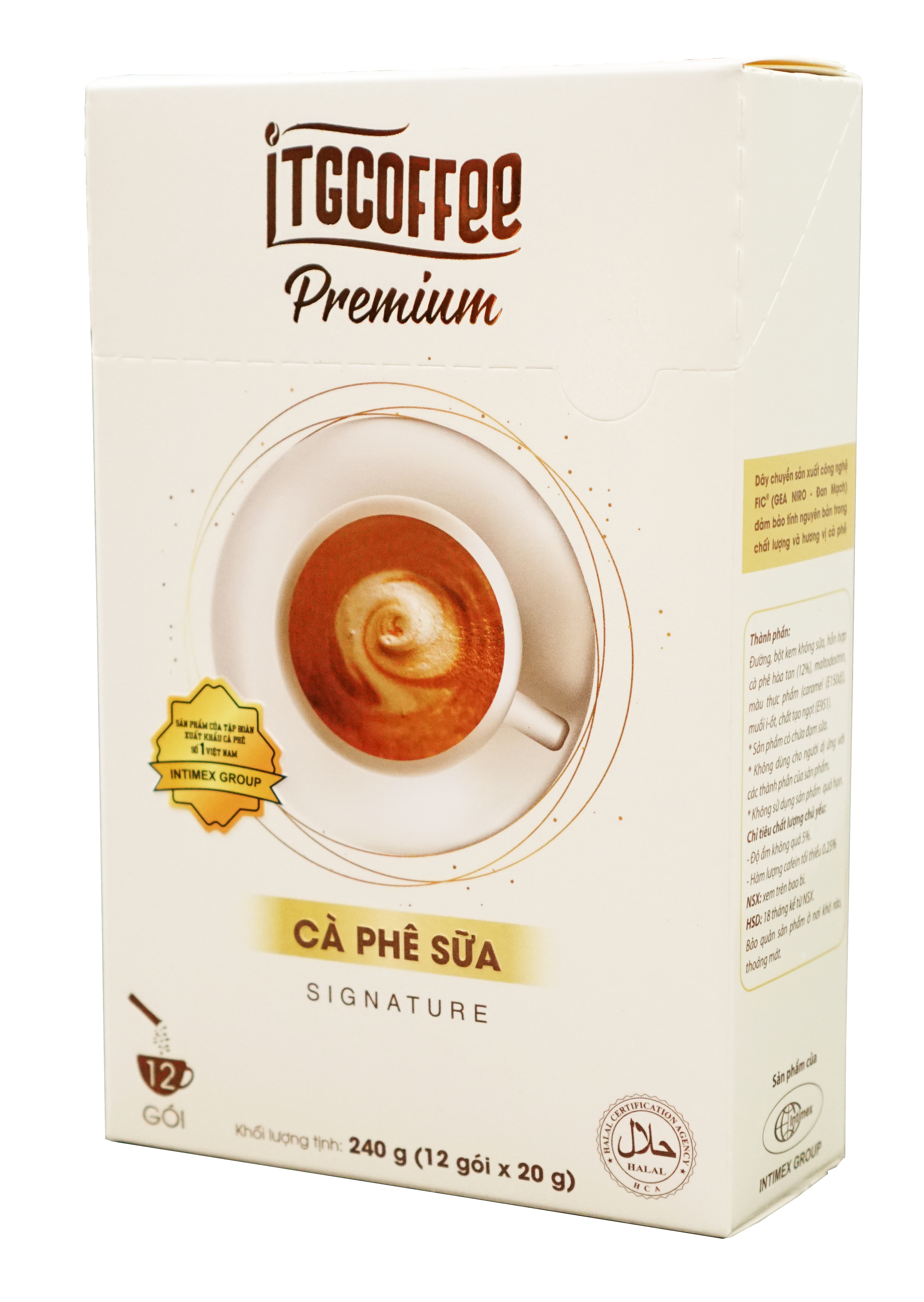 Cà phê sữa hòa tan Signature - ITGCOFFEE PREMIUM - Hộp 240g (12 gói x 20g)