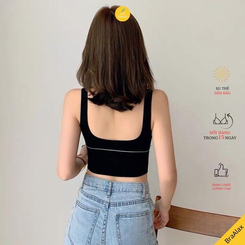 Áo Bra Gym Yoga Bra Thể Thao Dáng Croptop Khoét Hở Lưng Cotton Tăm Tep-BraAlax TEP FASHION BRA-ALEX02