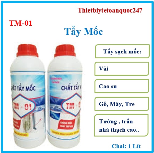 Chất tẩy mốc TM-01- tẩy mốc trên mọi vật liệu như tường, gỗ, vải, cao su