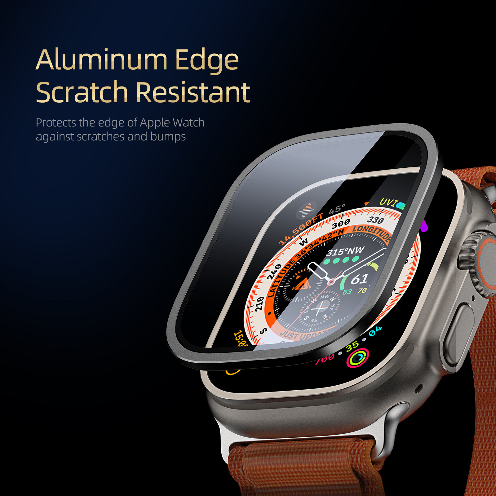 Kính Cường Lực Khung Viền Aluminum Alloy Dành Cho Apple Watch Ultra DUX DUCIS Flas Series Screen Protector - Hàng Chính Hãng